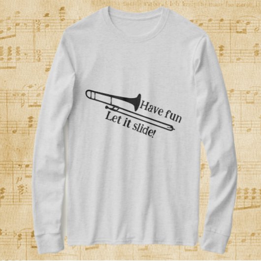 Trombone heeft flauwte laten glijden t-shirt