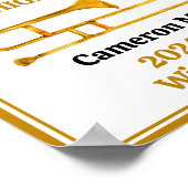 Trombone High School Band Gold gepersonaliseerd Poster (Hoek)