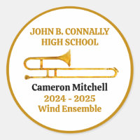 Trombone High School Band Gold gepersonaliseerd