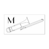 Trombone Initiaal Monogram Musician Band Teacher Rubberstempel (Afrduk)