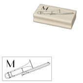 Trombone Initiaal Monogram Musician Band Teacher Rubberstempel (Gestempeld)