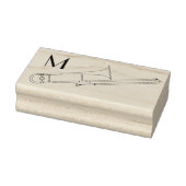 Trombone Initiaal Monogram Musician Band Teacher Rubberstempel (Stempel)
