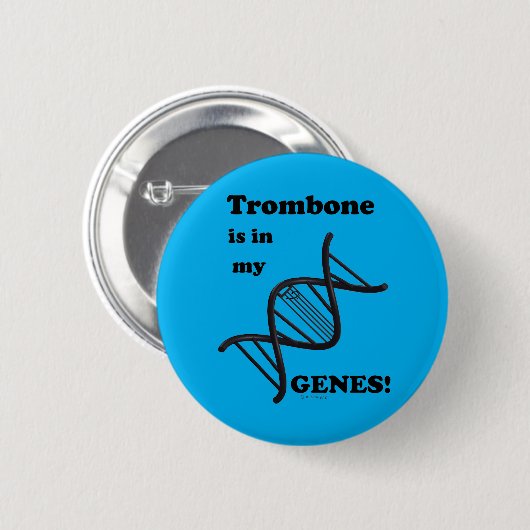 Trombone is in mijn genen ronde button 5,7 cm (Voorkant /achterkant)