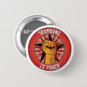 Trombone is kracht ronde button 5,7 cm (Voorkant /achterkant)