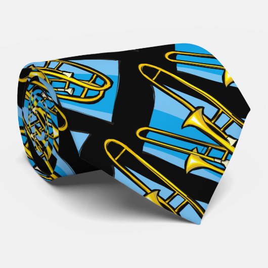 Trombone Jazz Design Mans' Stropdas (Opgerold)