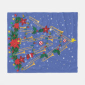Trombone kerstboomversiering Funny Music Band Fleece Deken (Voorkant (Horizontaal))