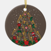 Trombone kerstboomversiering Funny Music Band Keramisch Ornament (Voorkant)