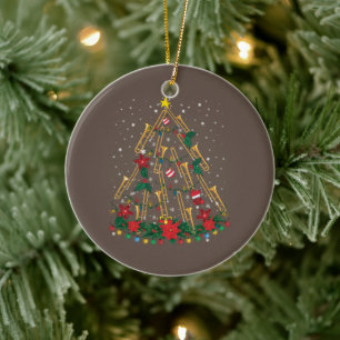 Trombone kerstboomversiering Funny Music Band Keramisch Ornament