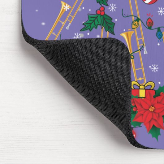 Trombone kerstboomversiering Funny Music Band Muismat (Hoek)