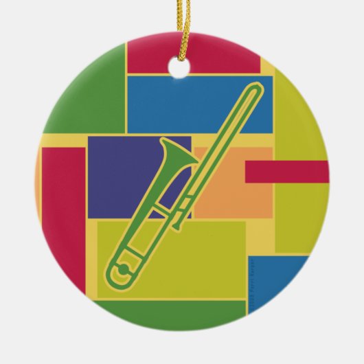 Trombone Kleurblokken Ornament (Voorkant)