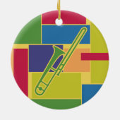 Trombone Kleurblokken Ornament (Achterkant)