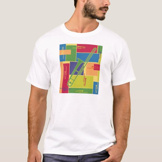 Trombone Kleurblokken T-shirt (Voorkant)