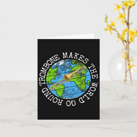 Trombone laat de wereld draaien kaart (Gele Bloem)