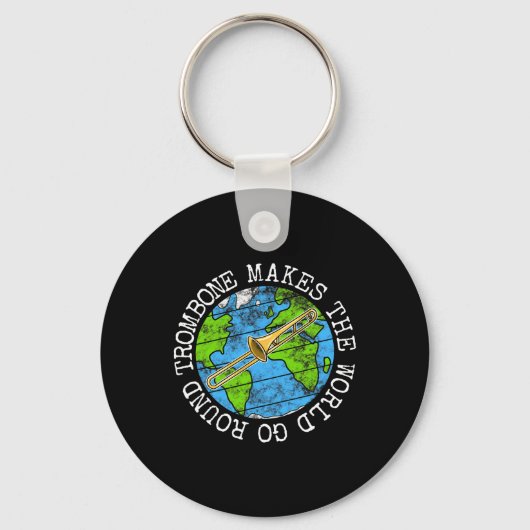 Trombone maakt de wereld rond sleutelhanger (Voorkant)