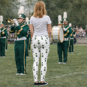 Trombone Marching Band Muziek Konijn Groen Goud Leggings