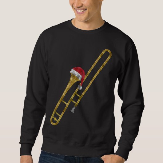 Trombone marching Band Ugly Kerstmis Shirt Gift (Voorkant)
