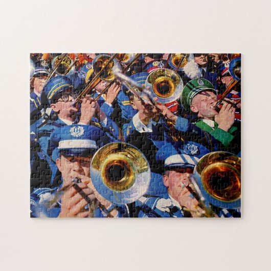trombone menigte AKA band geeks gegaan wild Legpuzzel (Horizontaal)