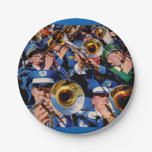 trombone menigte AKA band geeks gegaan wild Papieren Bordje