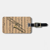 Trombone met vel Music Background Bagagelabel (Voorkant horizontaal)