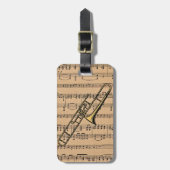 Trombone met vel Music Background Bagagelabel (Voorkant verticaal)