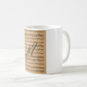 Trombone met vel Music Background Koffiemok (Voorkant rechts)