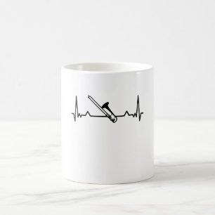Trombone Music Heartbeat Funny Gifts Koffiemok
