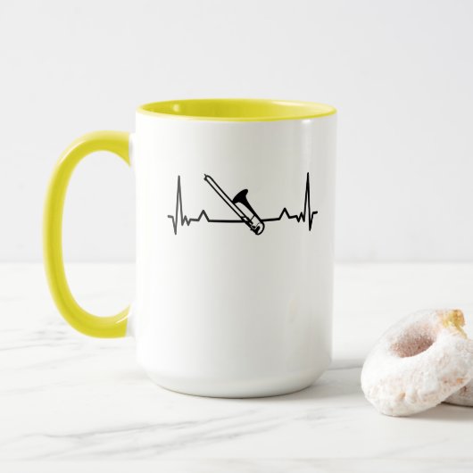 Trombone Music Heartbeat Funny Gifts Mok (Met donut)