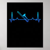Trombone Music Heartbeat Funny Mam Gift Poster (Voorkant)