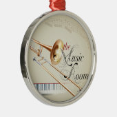 Trombone Music Room Metalen Ornament (Rechts)
