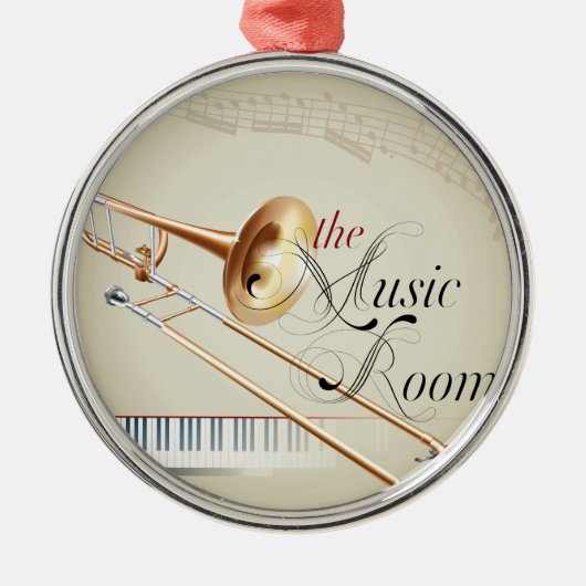 Trombone Music Room Metalen Ornament (Voorkant)