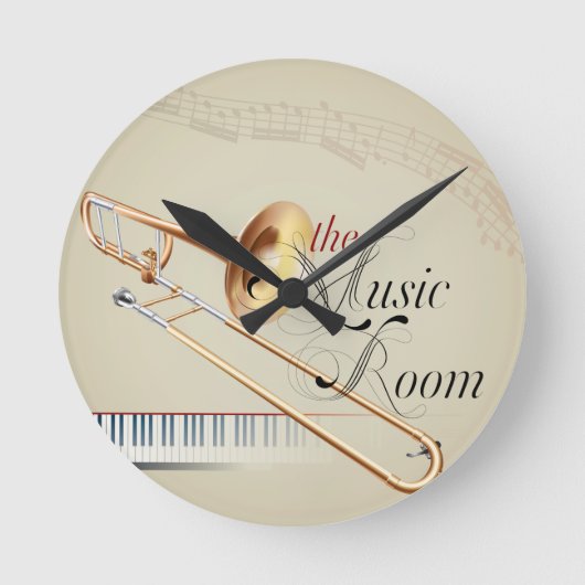 Trombone Music Room Ronde Klok (Voorkant)