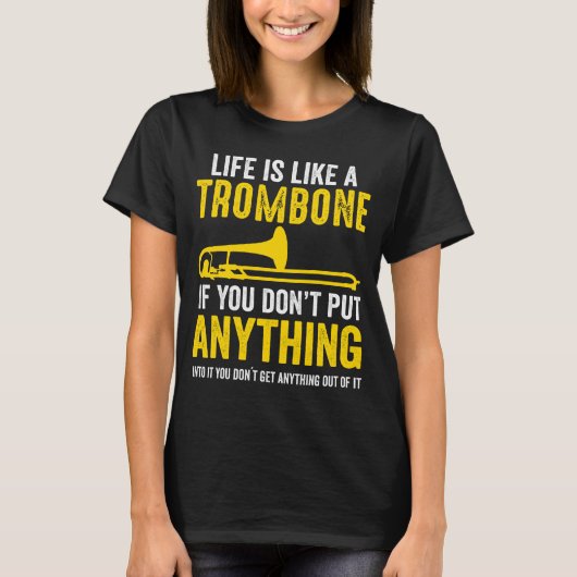 Trombone Music Trombone Player Marching Band Gift T-shirt (Voorkant)