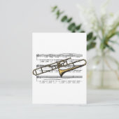 Trombone Musical 14 B Briefkaart (Staand voorkant)