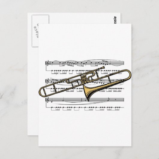 Trombone Musical 14 B Briefkaart (Voorkant / Achterkant)
