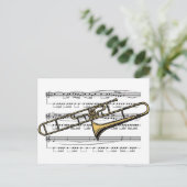 Trombone Musical 14 B Briefkaart (Staand voorkant)