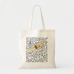 Trombone Musical Notes Trombonist Messing Muzikant Tote Bag