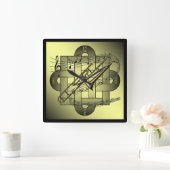 Trombone ~ Musical Scale ~ Double Knot Graphic ~ Vierkante Klok (Huis)