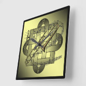 Trombone ~ Musical Scale ~ Double Knot Graphic ~ Vierkante Klok (Hoek)