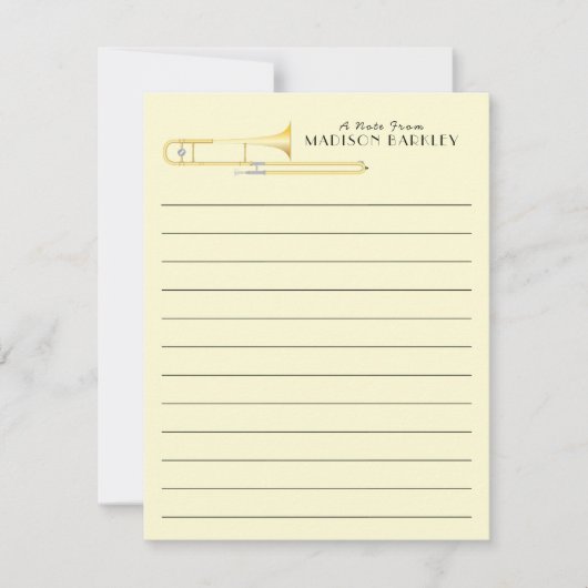 Trombone Musician Band Teacher Hartelijk dank Bedankkaart (Voorkant)