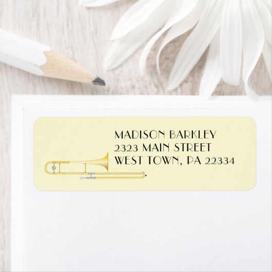 Trombone Musician Band Teacher Label (Insitu)