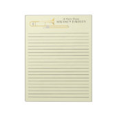 Trombone Musician Band Teacher Notepad Notitieblok (Linkerzijde)