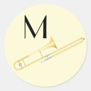 Trombone Musician Band Teacher Ronde Sticker