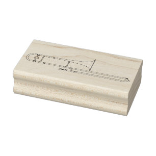 Trombone Musician Band Teacher Rubber Stamp Rubberstempel