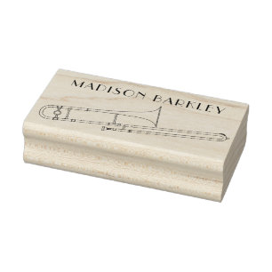 Trombone Musician Band Teacher Rubber Stamp Rubberstempel