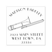 Trombone Musician Band Teacher Self-Inking Stamp Zelfinktende Stempel (Design)