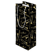 Trombone Musician Band Teacher Wijn Cadeautas (Achterkant Gekanteld)