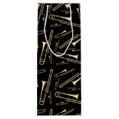 Trombone Musician Band Teacher Wijn Cadeautas (Achterkant)