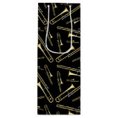 Trombone Musician Band Teacher Wijn Cadeautas (Voorkant)