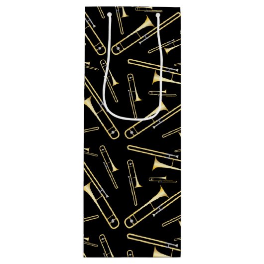 Trombone Musician Band Teacher Wijn Cadeautas (Voorkant)