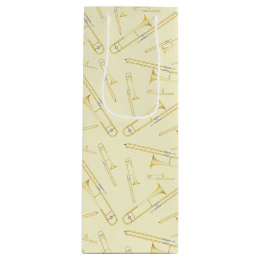 Trombone Musician Band Teacher Wine Gift Bag Wijn Cadeautas (Voorkant)